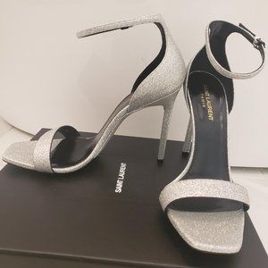 YSL Amber 105 Metallic Sandals